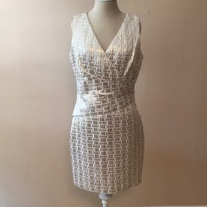 Cocktail Geometric Print Metallic Gold/White